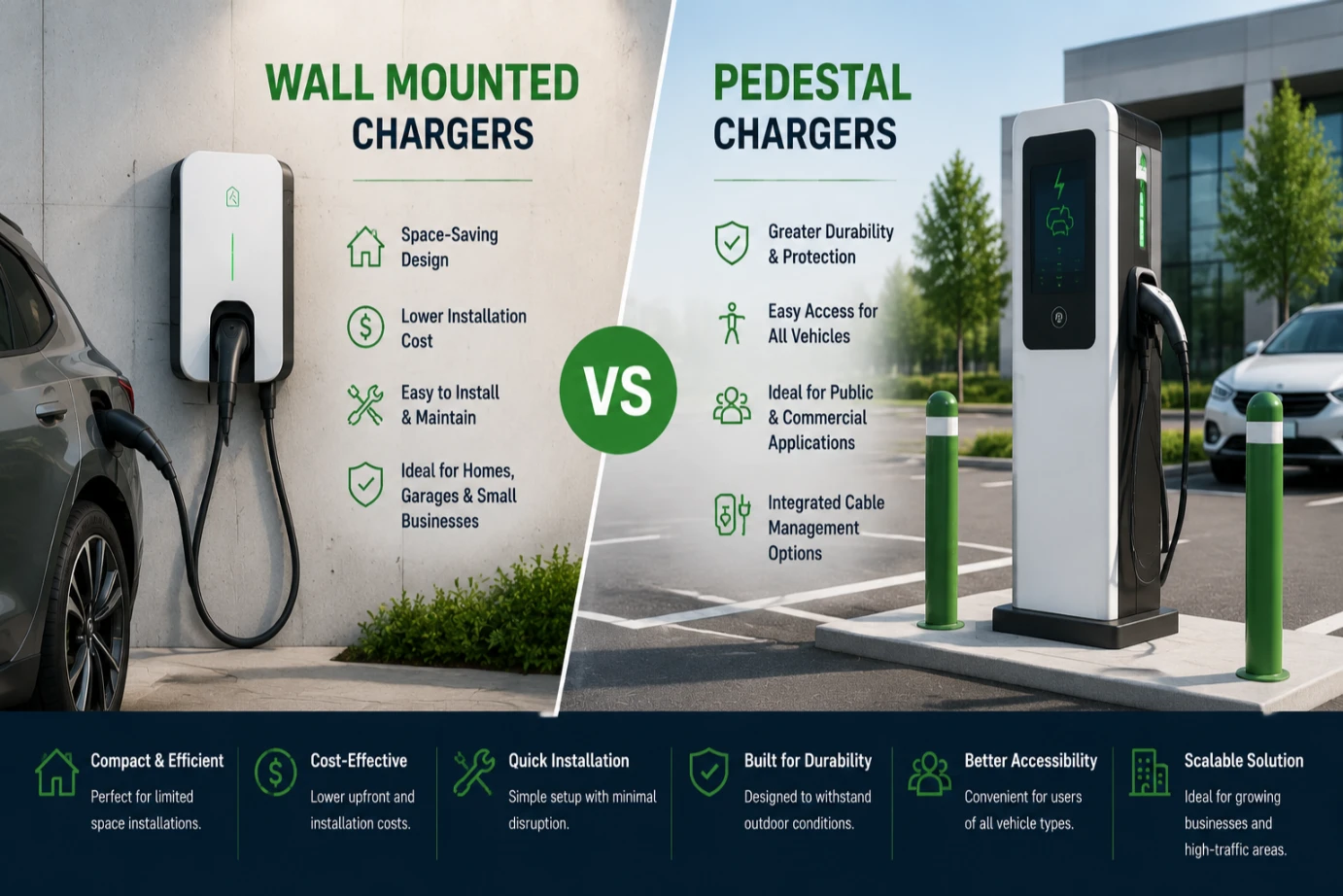 Wall Mounted vs Pedestal Chargers